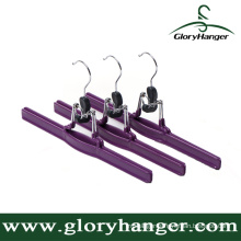 Metal Skirt Hangers with Purple PVC Coating for Display (GLMS901)